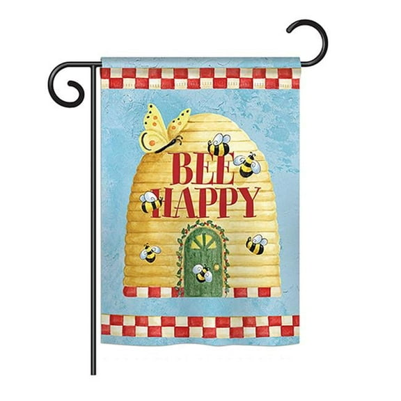 Breeze Decor BD-BG-G-104089-IP-BO-DS02-US Bee Happy Hive Garden Friends - Everyday Bugs & Frogs Impressions Decorative Vertical Garden Flag - 13 x 18.5 in.