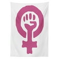 thumbnail image 3 of Ambesonne Feminist Tablecloth Rectangular Table Cover, Feminism Ideology, 60"x84", Magenta and White, 3 of 4