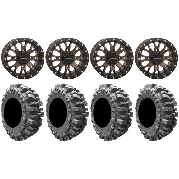 System 3 ST-3 Bronze 14" Wheels 30" Bogger Tires Can-Am Commander Maverick Renegade Outlander Defender
