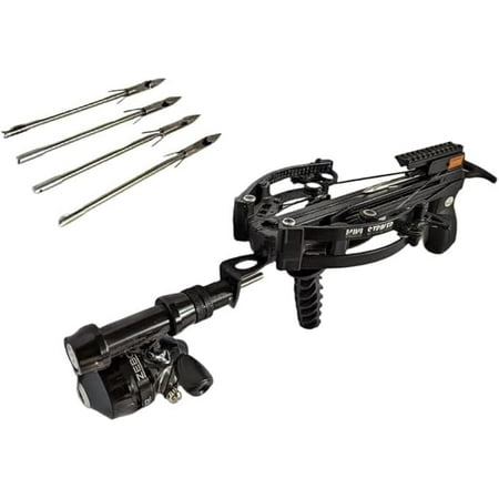 Mini Striker Compound Self Cocking Fishing Crossbow The Angler Fishing Kit with 4 Steel Fishing Bolts