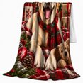 thumbnail image 2 of Christmas Labrador Pet Photo, Festive Pet Portrait Pattern, Warm Flannel Blanket for Living Room and Bedroom with Detailed Artwork, Dog Lovers Christmas Gift, Pet Lover Home Decor, 2 of 9