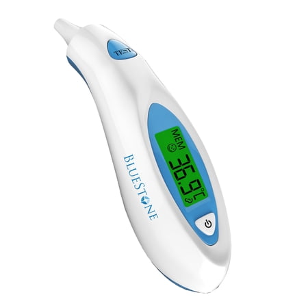 Digital Ear Thermometer-Easy To Read Digital LCD Temperature Display For Infants Children Adults-Travel Sized Battery Powered Thermometer by Bluestone