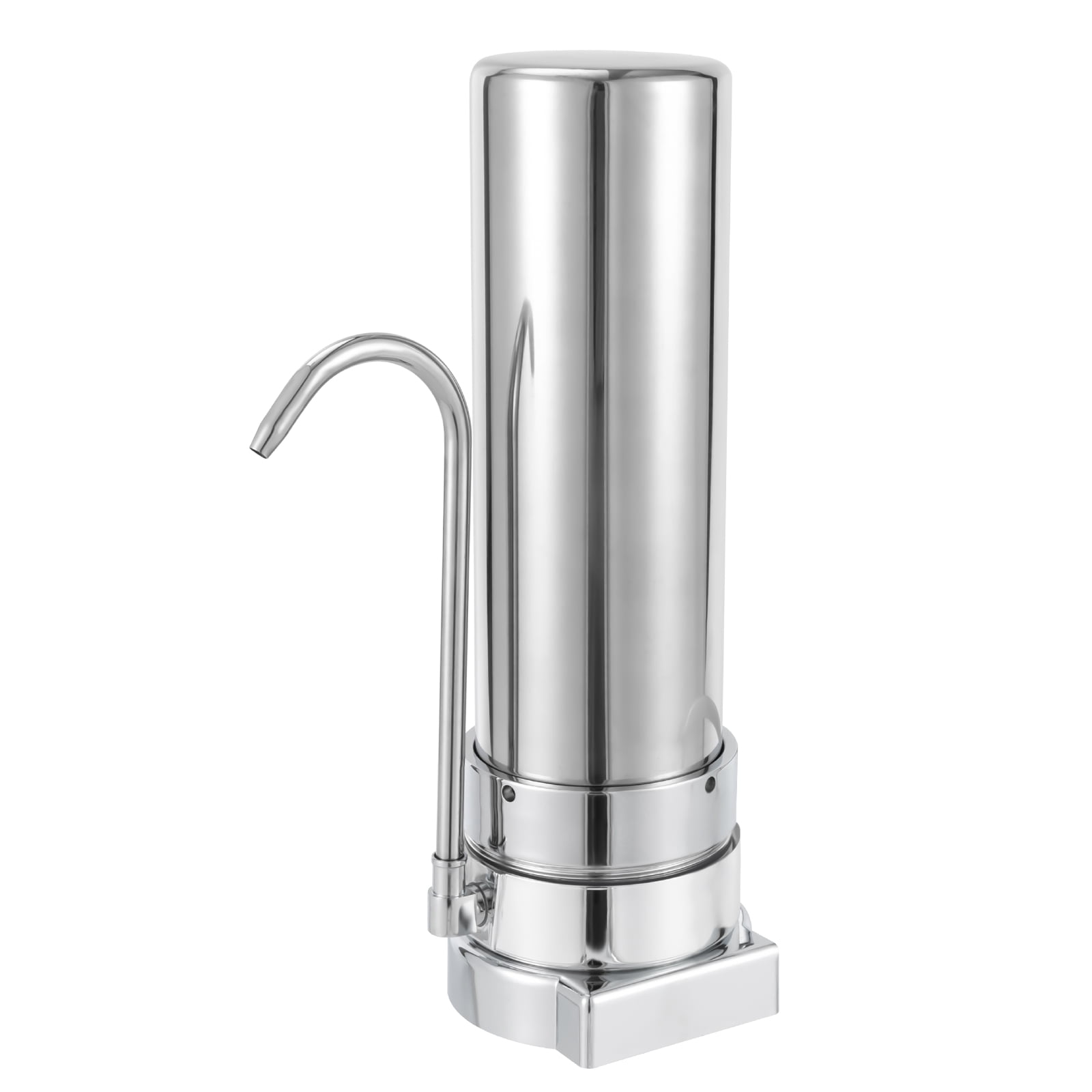 ChicHomey 304 Stainless Steel Countertop Water Filter-5μm Filtration,0.8L/min Flow,for Tap Water Filtration in Many Scenarios