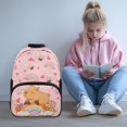 thumbnail image 2 of Pzuqiu Rainbow Capybara Kids Backpack for Ages 6-14 17 Inch Large Capacity Backpack with Adjustable Padded Straps for Elementary Middle School Back to School for Boys and Girls, 2 of 7