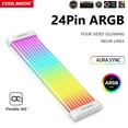 thumbnail image 5 of COOLMOON ARGB LED Strip Light Fits 8PIN 24PIN Power Cables DIY Lamp Bar Light Strip for PC Computer Case Chassis, 5 of 8