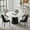 Glossy White & Black, variant on POVISON 51"Modern White Round Dining Table for 4, Glossy Sintered Stone Tabletop, Bronze Carbon Steel Base