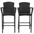 thumbnail image 4 of Gymax 2PCS Bar Stool Rattan Patio Furniture Set Dining High Counter Portable Chair, 4 of 9