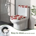 thumbnail image 4 of KUIFORTI Red Floral Toilet Seat Lid Cover and Toilet Tank Lid Cover Set of 2 Pieces Toilet Lid Cover for Bathroom Decorative Soft Cloth Washable Replacement Toilet Seat Cover Dust Cover, 4 of 5