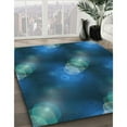 thumbnail image 3 of Ahgly Company Machine Washable Indoor Square Transitional Blue Ivy Blue Area Rugs, 5' Square, 3 of 7