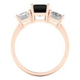 thumbnail image 4 of Clara Pucci 14K Rose Gold 4ct Onyx Three-Stone Ring for Women, 4 of 8