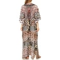 thumbnail image 2 of Sakkas Georgettina Flowy Rhinestone V Neck Long Caftan Dress / Cover Up - 17207-BlackMulti - One Size, 2 of 5