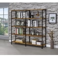 thumbnail image 2 of Analiese Engineered Wood 63-inch 4-shelf Double Bookshelf Rustic Nutmeg, 2 of 9