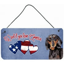Carolines Treasures SC9966DS612 Woof if you love America Dachshund Wall or Door Hanging Prints 6HX12W multicolor