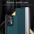 thumbnail image 3 of Thin Slim Flip Case for Oppo Reno 8 with Stand, Business PU Leather Shockproof Protective Phone Cover Case for Oppo Reno8 CX Silver, 3 of 11