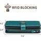 thumbnail image 4 of Carteras para mujer, tarjetero de cuero con bloqueo RFID, gran capacidad, para muñeca, 4 of 5