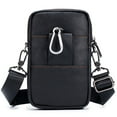 thumbnail image 2 of Men Leather Belt Bag Travel Messenger Crossbody Cell Phone Purse Wallet, 2 of 7