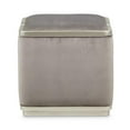 thumbnail image 3 of Michael Amini Linea Velvet Ottoman - Gray Pearl/Silver Mist, 3 of 8