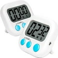 thumbnail image 4 of Kitchen Timer, [2 Pack] Digital Kitchen Timer Big Digits, Loud Alarm, Magnetic Backing, Stand, for Cooking Baking(White), 4 of 8