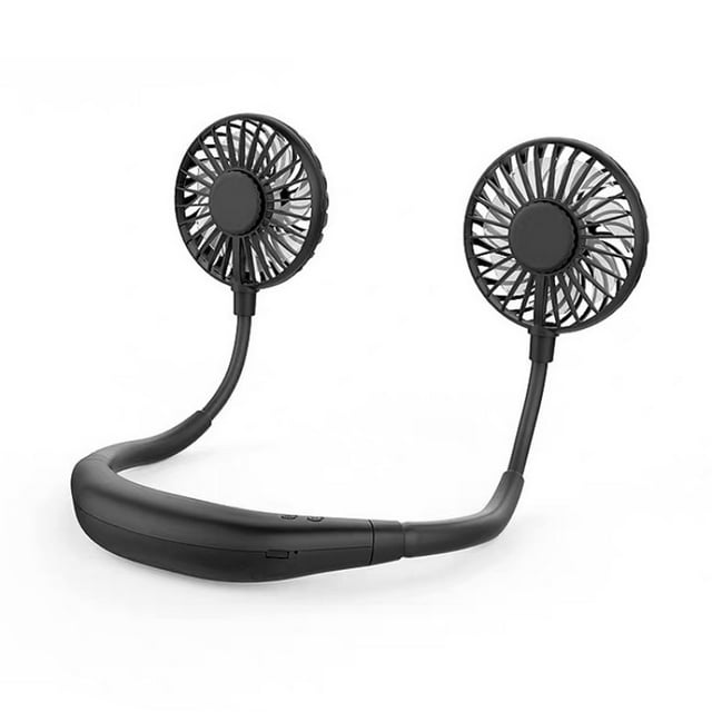 Ventilador de cuello portátil, ventilador USB con batería de 2600 mAh / 6 velocidades, ventilador de cuello altamente flexible para caminatas, deportes al aire libre, viajes, hogar, oficina (negro) Adepaton MZQ-0086