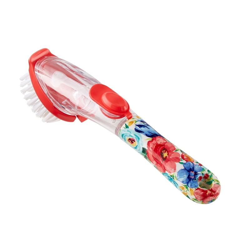 The Pioneer Woman Soap Dispensing Dish Brush - Heritage Floral Design For Kitchen