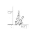 thumbnail image 2 of 7mm 10k White Gold Small Script Letter Name Personalized Monogram Initial H Charm Pendant Necklace for Women, 2 of 2