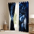 thumbnail image 3 of Feelyou Wolf King Animal Black Out Curtains, Western Dream Catcher Curtains Pack of 2 (42x63 Each), Hippie Woodland Wildlife Bedroom Curtains, Blackout Curtains Home Decor, 3 of 6