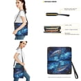 thumbnail image 3 of ZUXONGSY Turtle Lotus Galaxy Print Shoulder Bag with Leather Wallet for Women Lightweight Leather Crossbody Handbag with Wrist Wallet Large Bucket Crossbody Bag Set for Working, 3 of 4