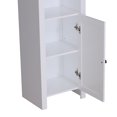 67” Wood Free Standing Bathroom Linen Tower Storage White