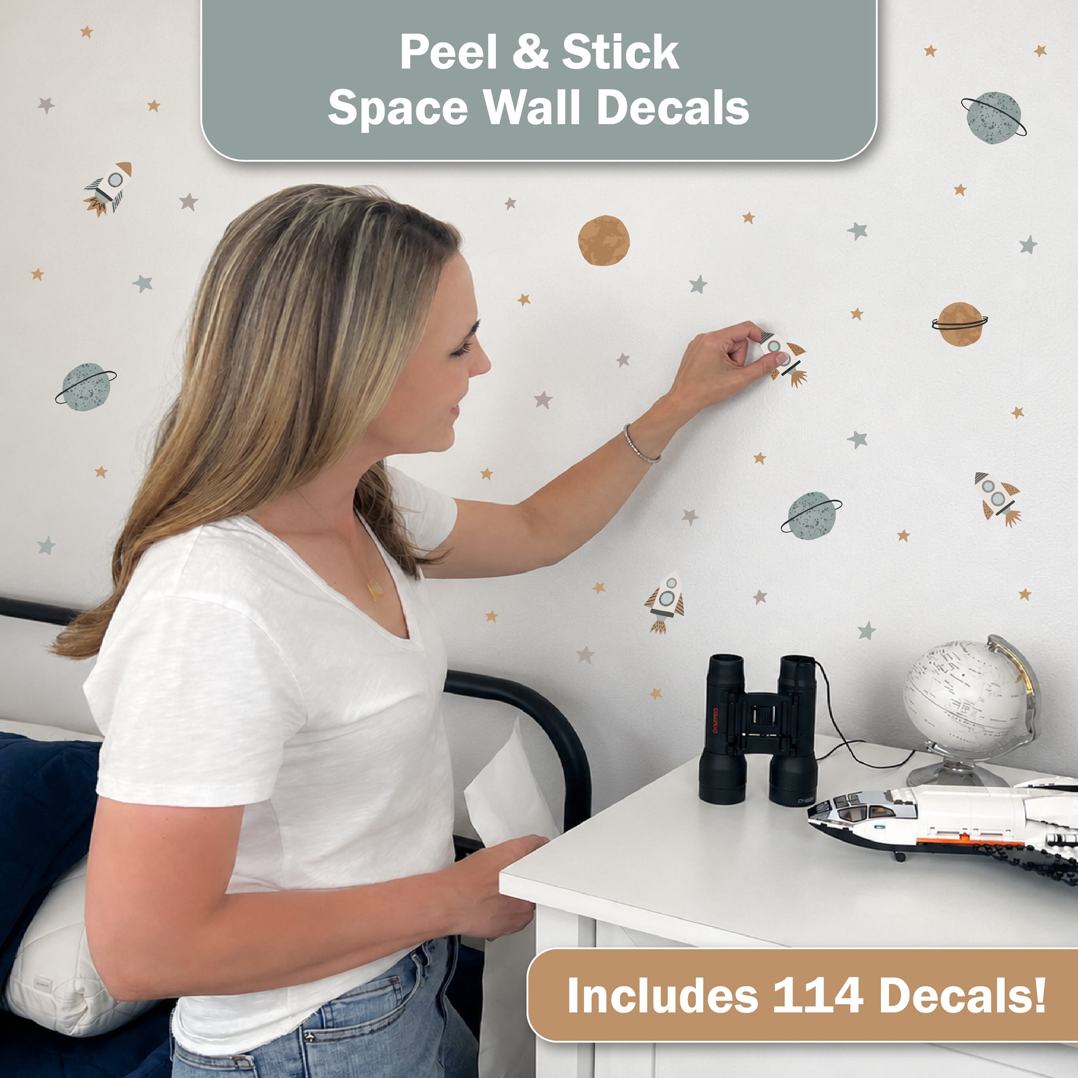 Wall Palz Space Galaxy Vinyl Wall Decals Peel and Stick Room Decorations