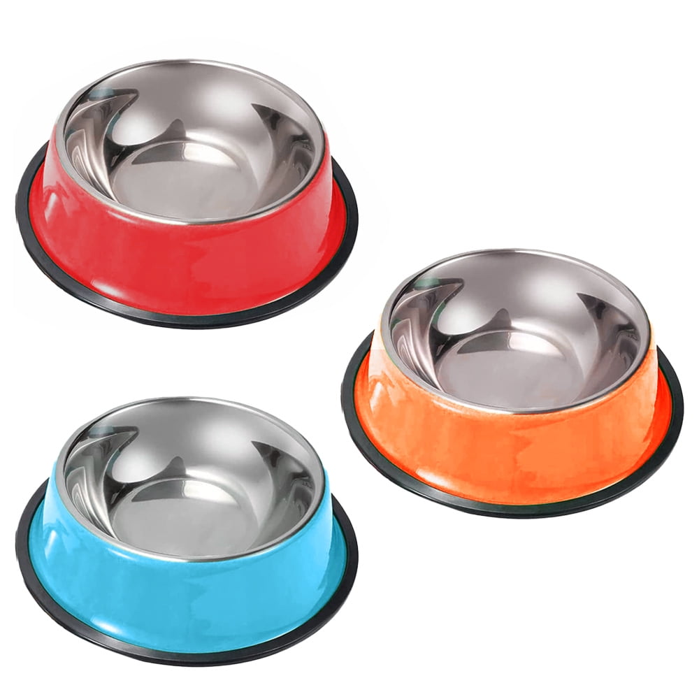 3 Pcs Cat Bowls NonSlip Stainless Steel Small Cat Food Bowls
