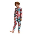 thumbnail image 2 of Hirigin Family Christmas Pajamas, Long Sleeve Christmas Tree Print Hooded Jumpsuit Sleepwear, 2 of 9