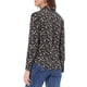thumbnail image 3 of Camisa de mujer Inspire Chic con botones, estampado floral, de manga larga, cuello de punta, top de oficina, talla XL, negro y rojo, 3 of 7