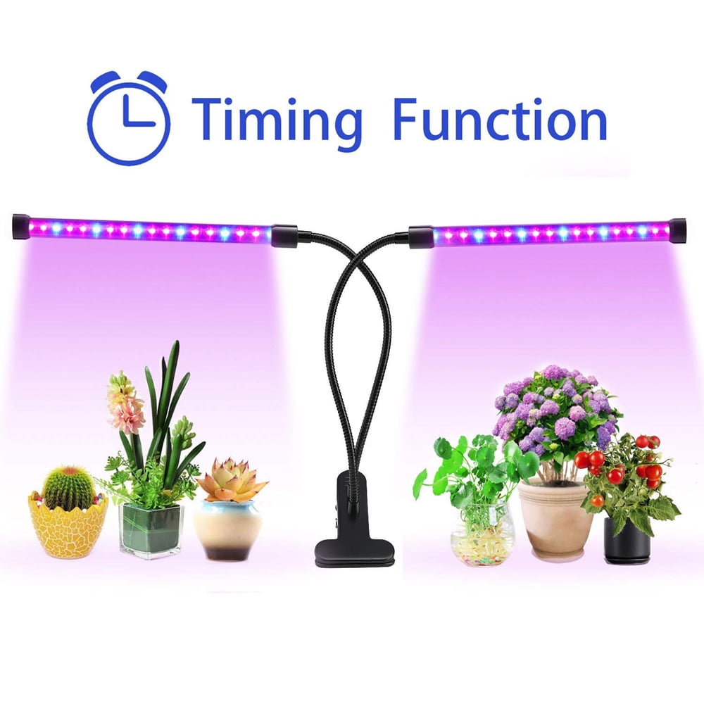 Grow Light, Dual Head Timing 40 LED 9 Dimmable Levels Plant Grow Lights
