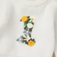 thumbnail image 4 of IBTOM CASTLE Toddler Baby Girls 1st Birthday Outfit Boho Embroidery One Sweater Top Knit Pullover Sweatshirt Fall Winter Clothes 1 Year White 1st Flower, 4 of 8