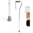 thumbnail image 1 of Bastón Medline de aluminio cromado con desplazamiento, se ajusta de 73 a 96 cm y soporta hasta 136 kg. Ayuda a la movilidad y proporciona equilibrio a adultos mayores., 1 of 5