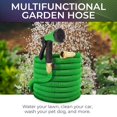 thumbnail image 5 of 25FT Expandable Garden Hose - Lightweight Flexible Anti‑Kink Hose with 8‑Function Spray Nozzle, 3/4" Solid Brass Connectors, Durable Latex Core & Fabric Cover(Green), 5 of 5