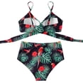 thumbnail image 3 of Eashery Womens Swimwear Two Piece Women Criss Cross High Waisted String Floral Printed 2 Piece Bathing Swimsuit Womens Swimwear Plus Size Multi-color L, 3 of 4