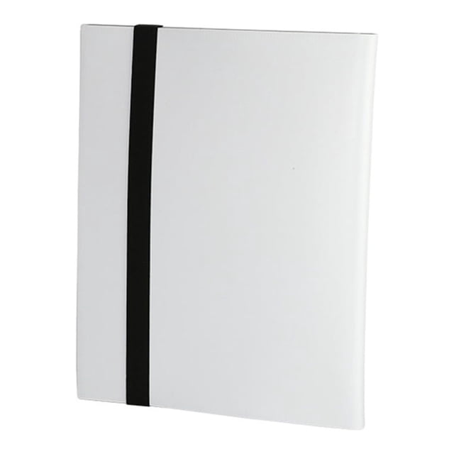 Vogacara Carpeta de álbumes de tarjetas comerciales de carga lateral con correa elástica Colección de juegos resistente a los arañazos Carpeta de Juegos de cartas Blanco Vogacara FN010599-05