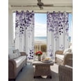 thumbnail image 6 of Purple Blackout Curtains for Bedroom Living Room Darkening Curtains 84 Inch Length 2 Panels Set Eucalyptus Leaves Window Curtain Thermal Insulated Window Treatment Grommet Drapes 52"x84", 6 of 9