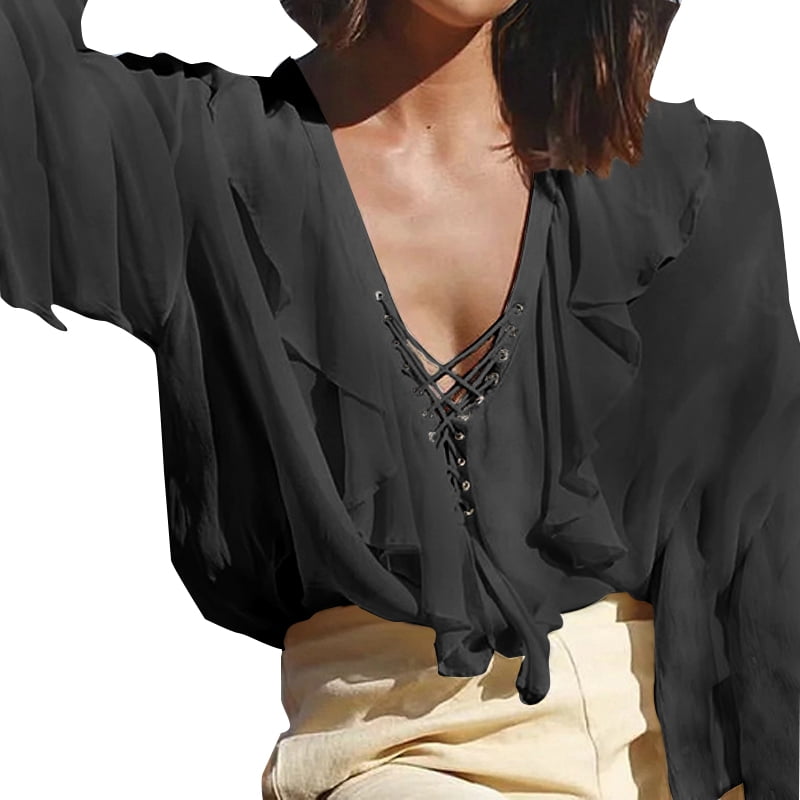walmart ruffle sleeve top