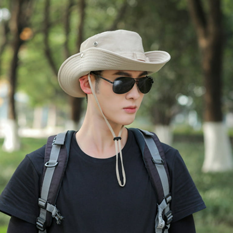 Cotton Safari Hat Wide Brim Fishing Cap Foldable Boonie Hat Double Sided  Outdoor Sun Hat for Men and Women