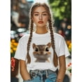 thumbnail image 5 of Women's T-Shirt Cute Squirrel Short Sleeve Casual Tee Classic Crew Neck T Shirt for Women White, 5XL, 5 of 7
