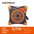 thumbnail image 6 of Link2Home 35 Ft Extension Cord Reel, 4 Outlets, Circuit Breaker, Orange, 6 of 10