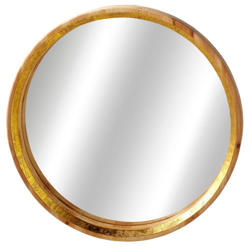 17" Golden Antique Style Decorative Small Round Mirror Tray with Gold