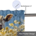 thumbnail image 5 of Western Cow Curtain Valances Retro Wild Flowers Rural Natural Scenery Thermal Insulated Room Darkening Curtain for Dinning Room 54 by 18 in, 1 Panel, 5 of 6