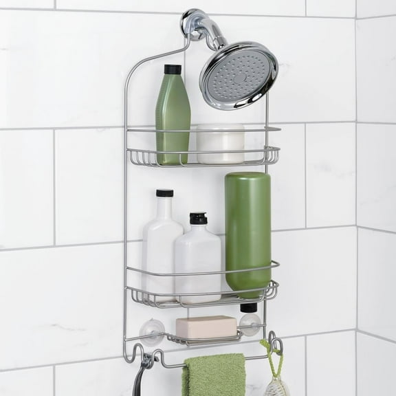 Zenna Home 2 Tier Over The Shower Caddy Silver