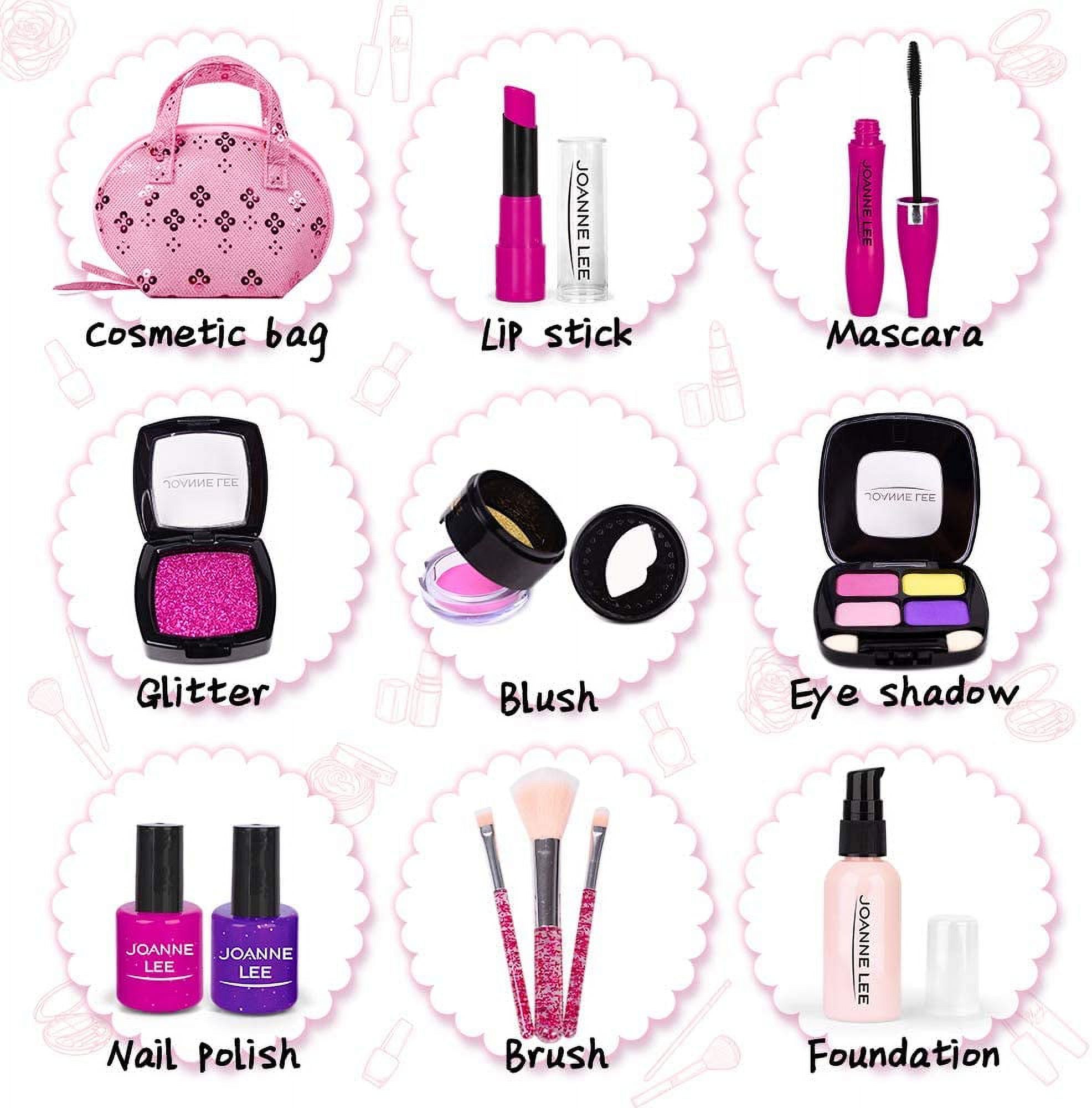 Girls Pretend Play Fake Makeup Cosmetic Toy Case Kit for Toddlers, Kids, Little Girls - image 3 of 8