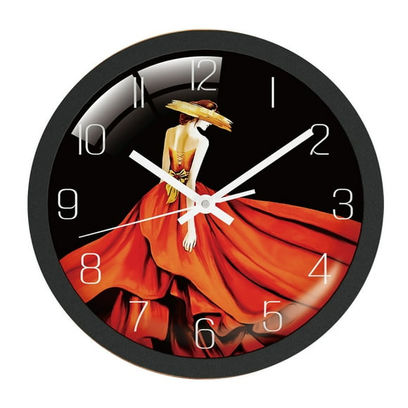 Reloj de pared elegante, silencioso y a la moda, diseño femenino de 25 cm