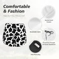 thumbnail image 4 of Rateoe Cow Print Black White Printed 2 in 1 Women's Workout Shorts for Athletic Gym Running Shorts with Phone Pockets-XX-Large, 4 of 7