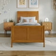 thumbnail image 2 of Portland Twin XL Wood Foundation Bed Frame with Matching Footboard  Light Toffee, 2 of 9